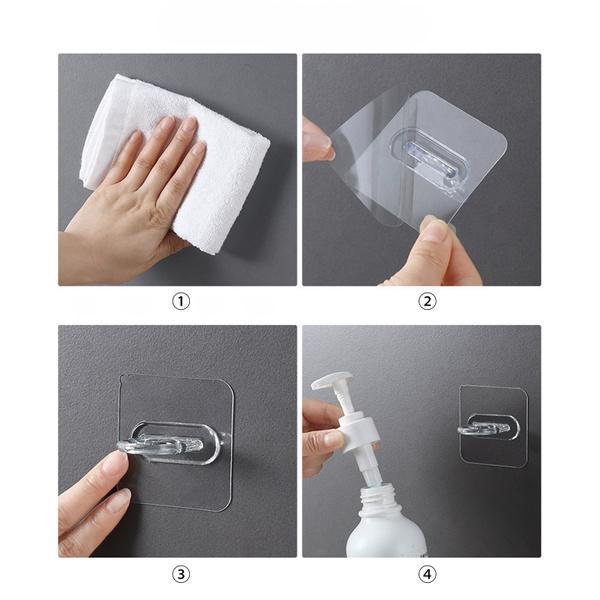 Держатель настенный круглый на самоклеящейся основе для ванной кухни без сверления стен 4 шт. - фото 3