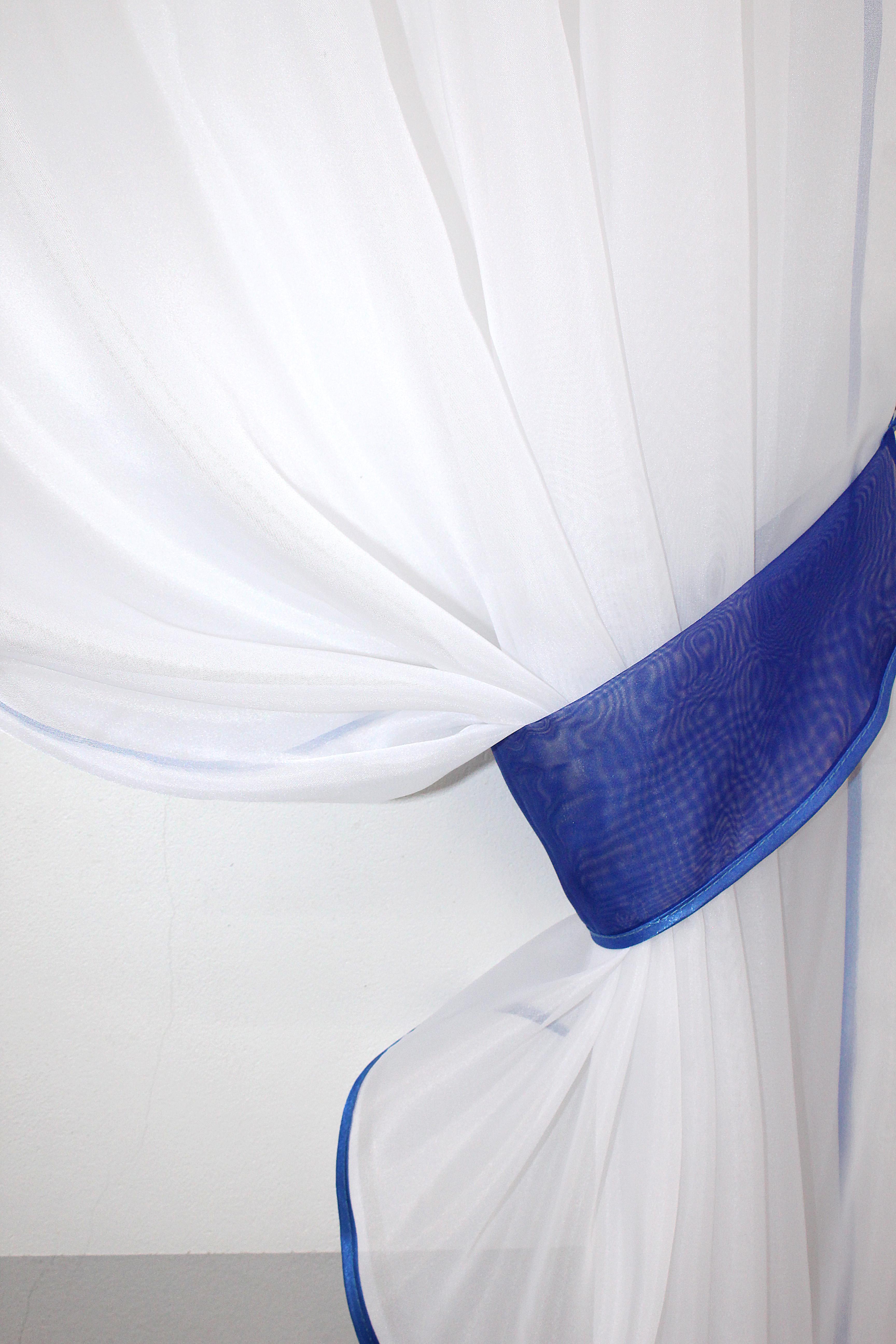 Штори кухонні VR-Textil №091к з ламбрекеном і підв'язками 270х170 см Синій/Білий (52-0254) - фото 3 Штори кухонні VR-Textil №091к з ламбрекеном і підв'язками 270х170 см Синій/Білий (52-0254) - фото 3