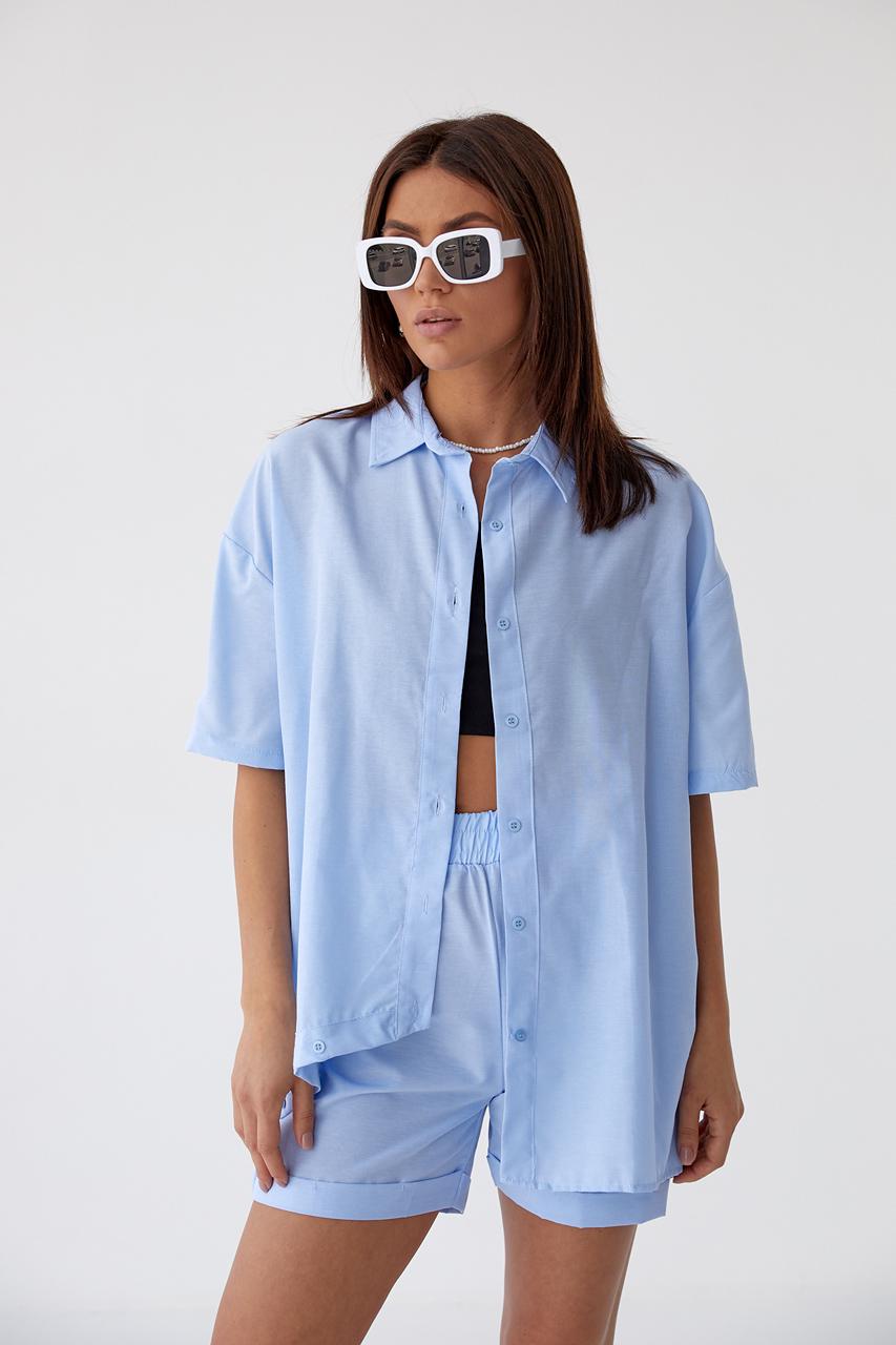 Костюм летний шорты и рубашка COASTMODA L Голубой (9528189)