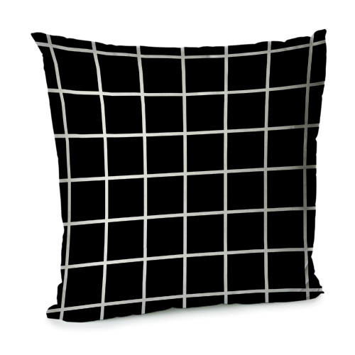 Подушка диванная с бархата Черные квадраты 45x45 см (45BP_URB002)