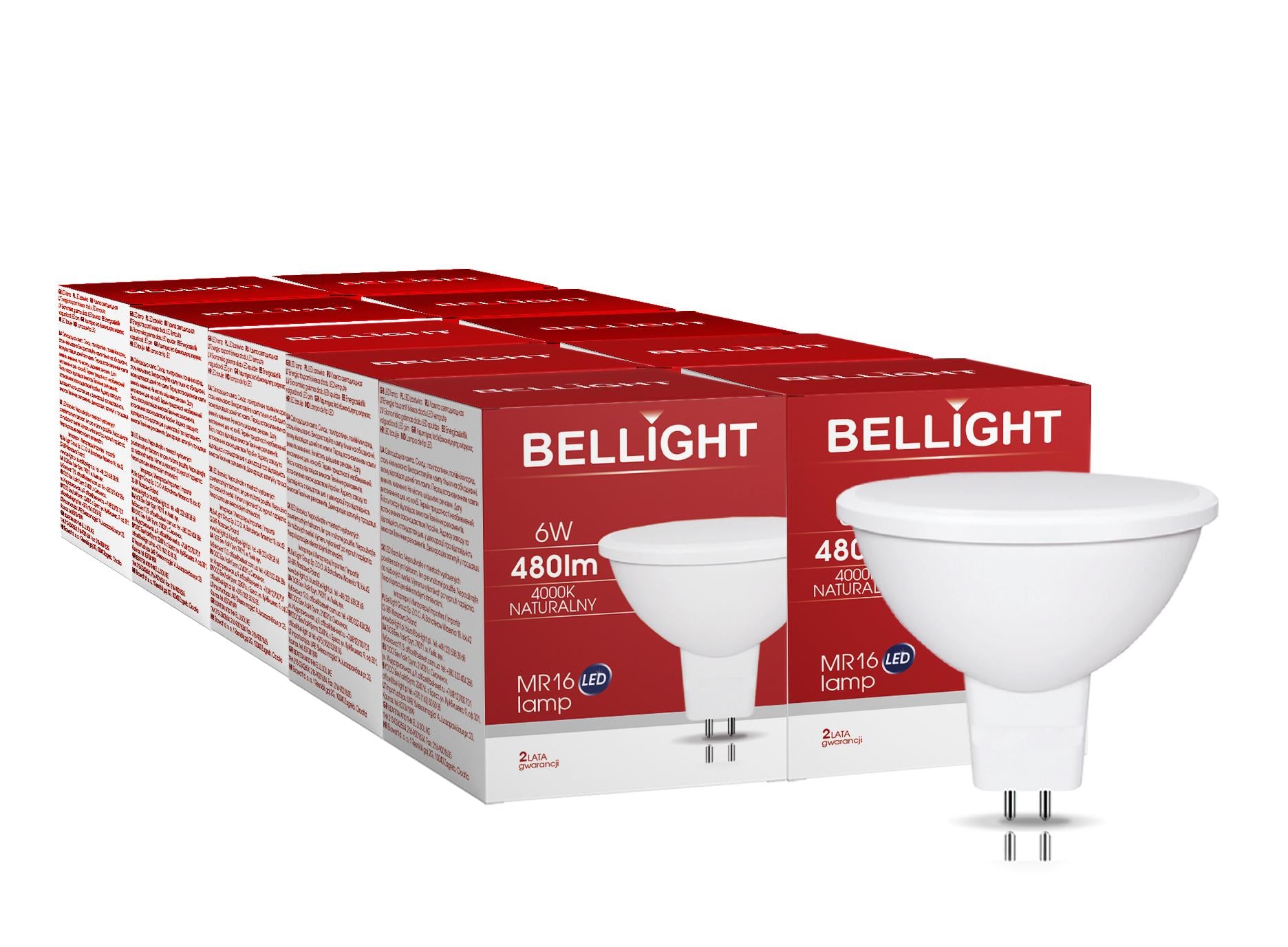 Набор ламп Bellight светодиодных MR16 220-240V 6W 4000K GU 5.3 10 шт.