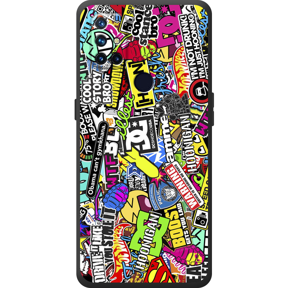 Чехол BoxFace OnePlus Nord N10 Multicolored Inscriptions Черный силикон (43633-up880-44515) - фото 1