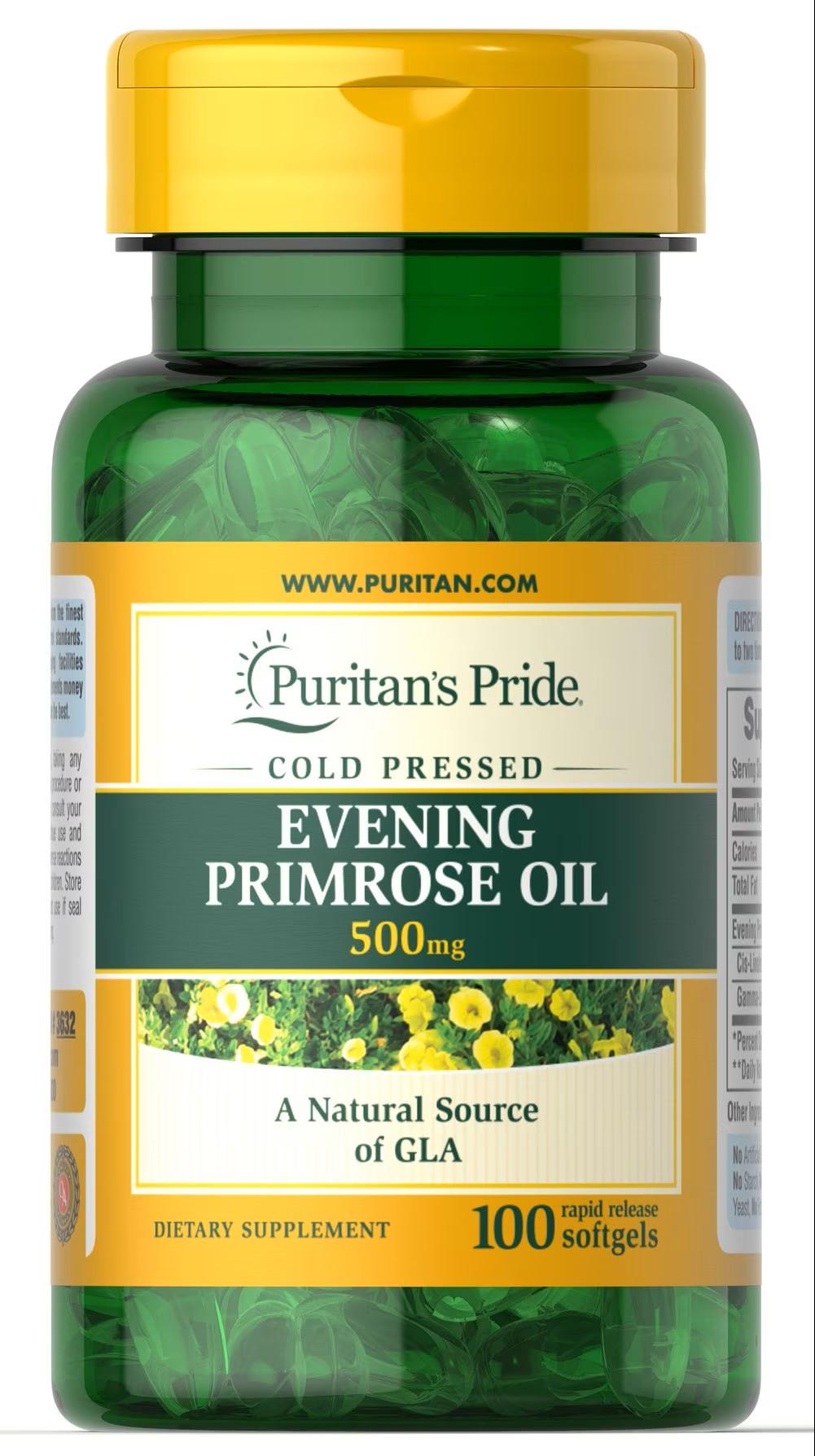 Масло вечерней примулы Puritan's Pride Evening Primrose Oil 500 mg with GLA 100 порций