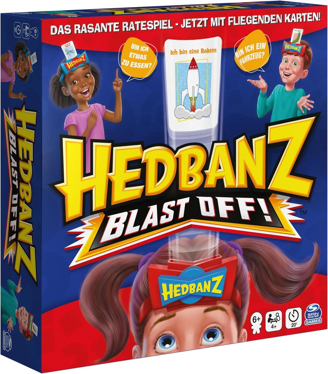 Настольная игра Кто я? Spin Master Hedbanz Blast Off немецкая версия для 4+ игроков от 6 лет (SKU-204)