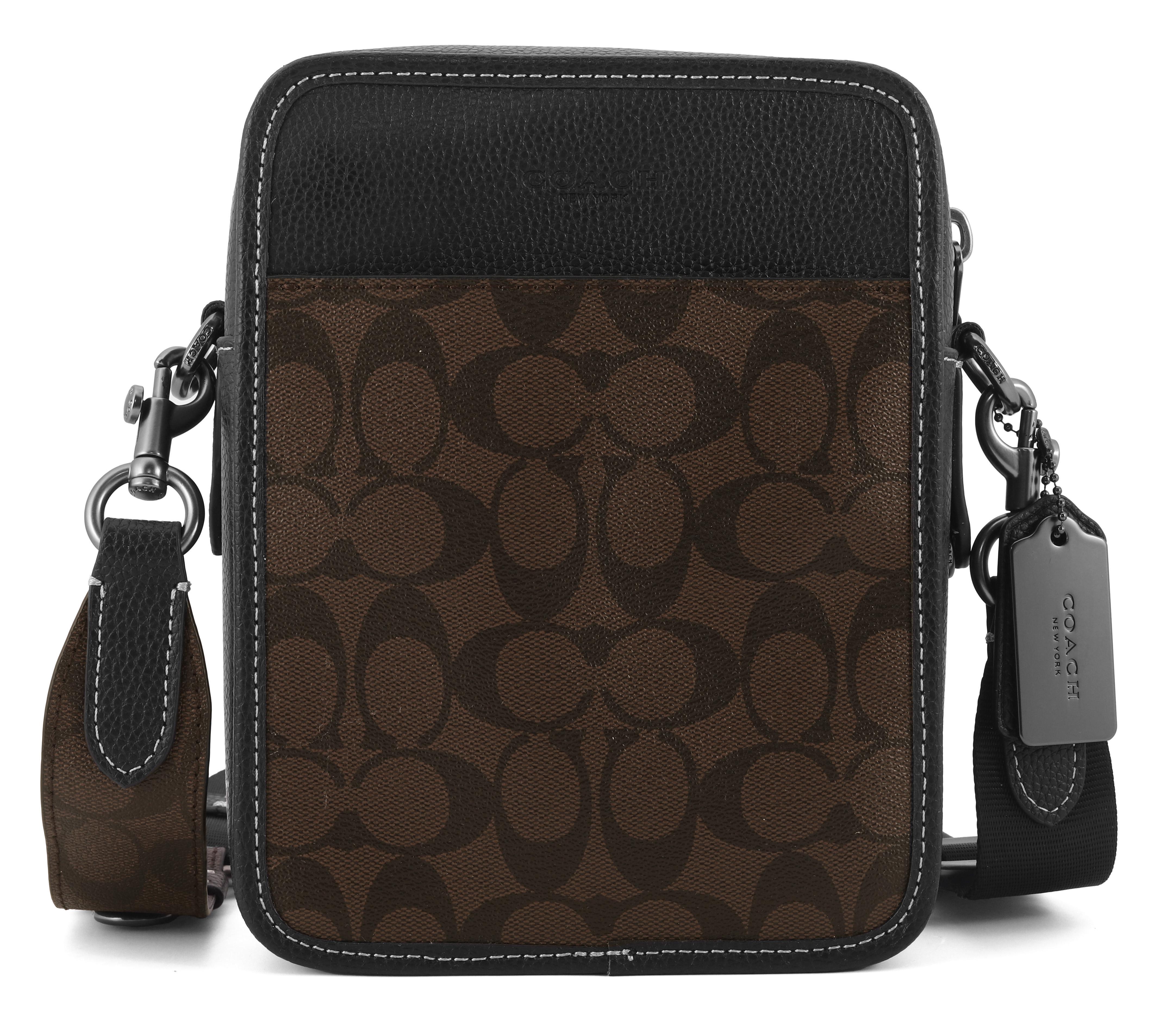 Сумка мужская Coach Sullivan кожаная Black/Brown