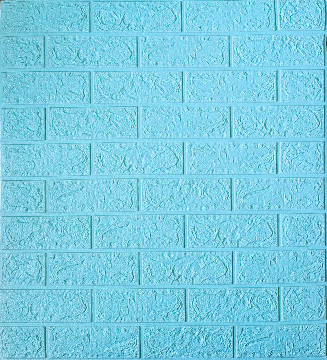 3D-панель самоклеющаяся под кирпич 700x770x5 мм Голубой (524)