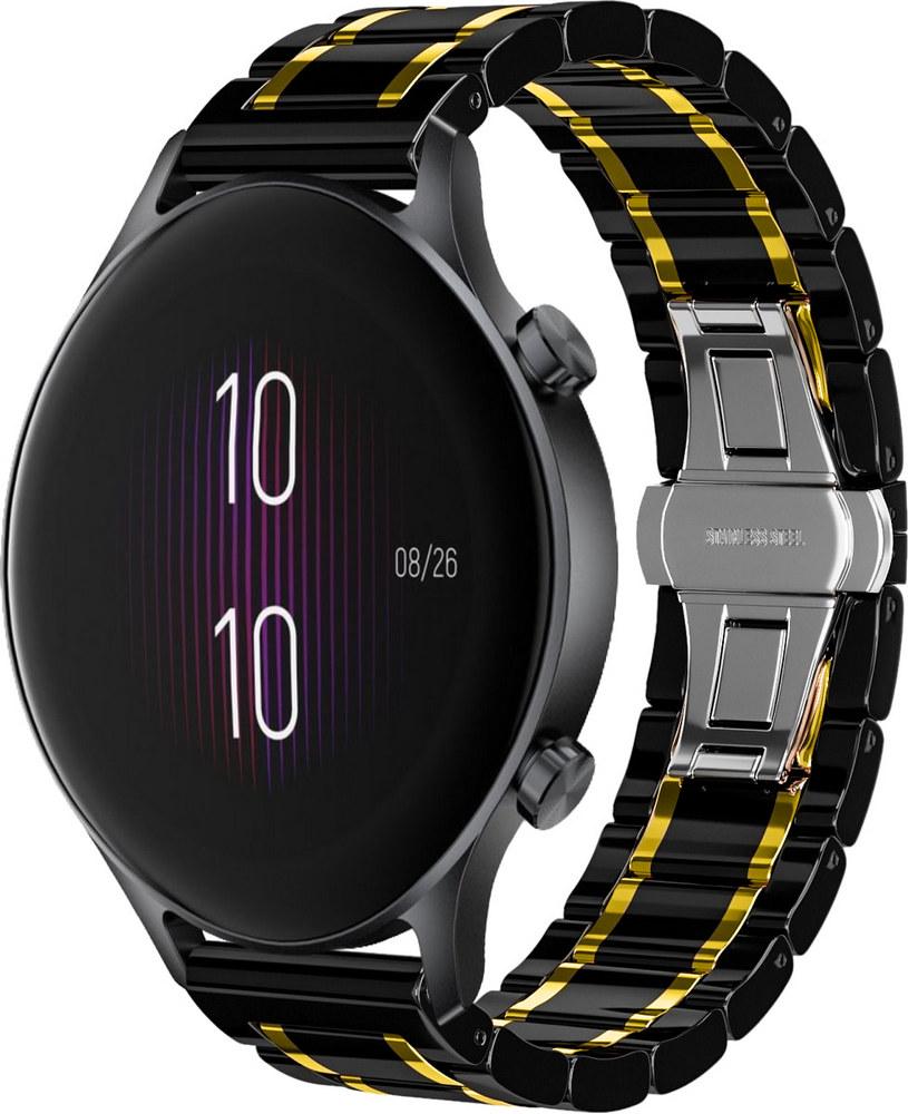 Ремешок керамический Ceramo для Haylou LS04 RS3 Black/Gold (28718-02)