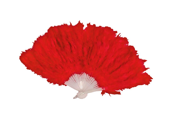 Пуховой веер Красный (122-337RD)