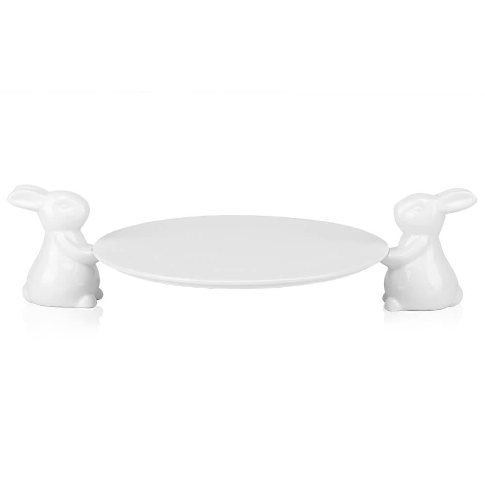 Керамическая подставка Lefard Два кролика 30 см Белый (8910-002)