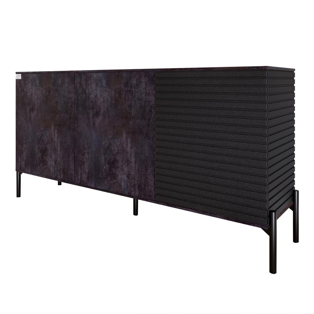 Комод закрытый в гостиную Lion Грей на черных металлических ножках Бетон темный/Асфальт 1540x380x765 (000-000-2112) - фото 2 Комод закрытый в гостиную Lion Грей на черных металлических ножках Бетон темный/Асфальт 1540x380x765 (000-000-2112) - фото 2