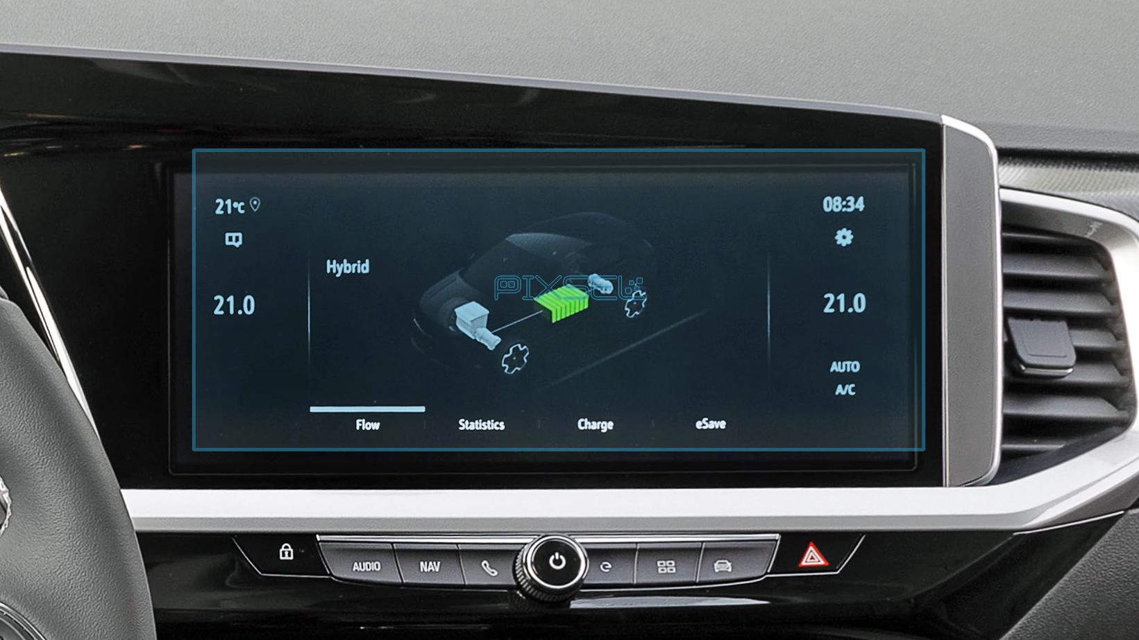 Стекло защитное Pixsel гибридный глянец на монитор Opel GRANDLAND 11,1“ 2022