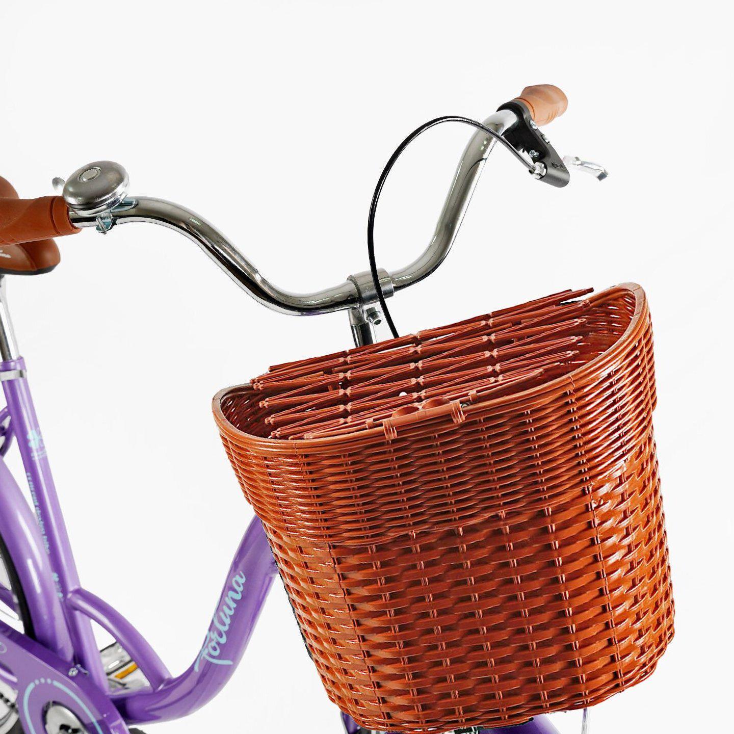 Велосипед городской Corso Fortuna с корзиной и багажником рама 20"/28" Сиреневый - фото 4 Велосипед городской Corso Fortuna с корзиной и багажником рама 20"/28" Сиреневый - фото 4