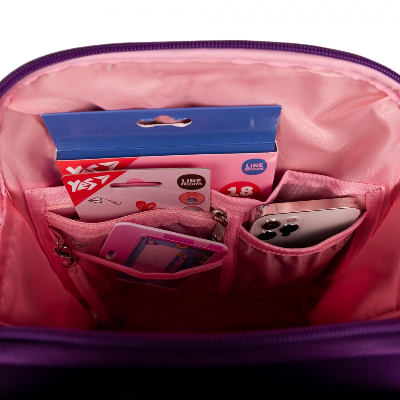 Рюкзак школьный каркасный с ортопедической спинкой YES H-100 Happy Kitty (000995063) - фото 15