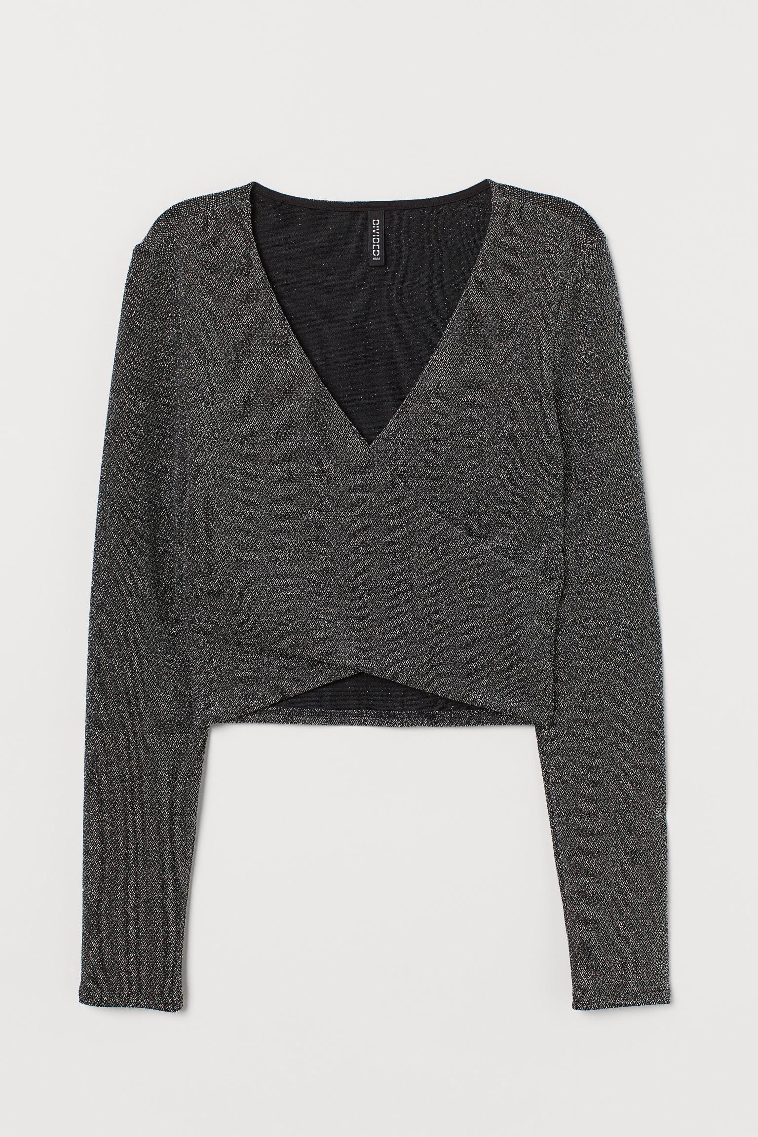 Блуза H&M L Черно-серебряный (14077925170)