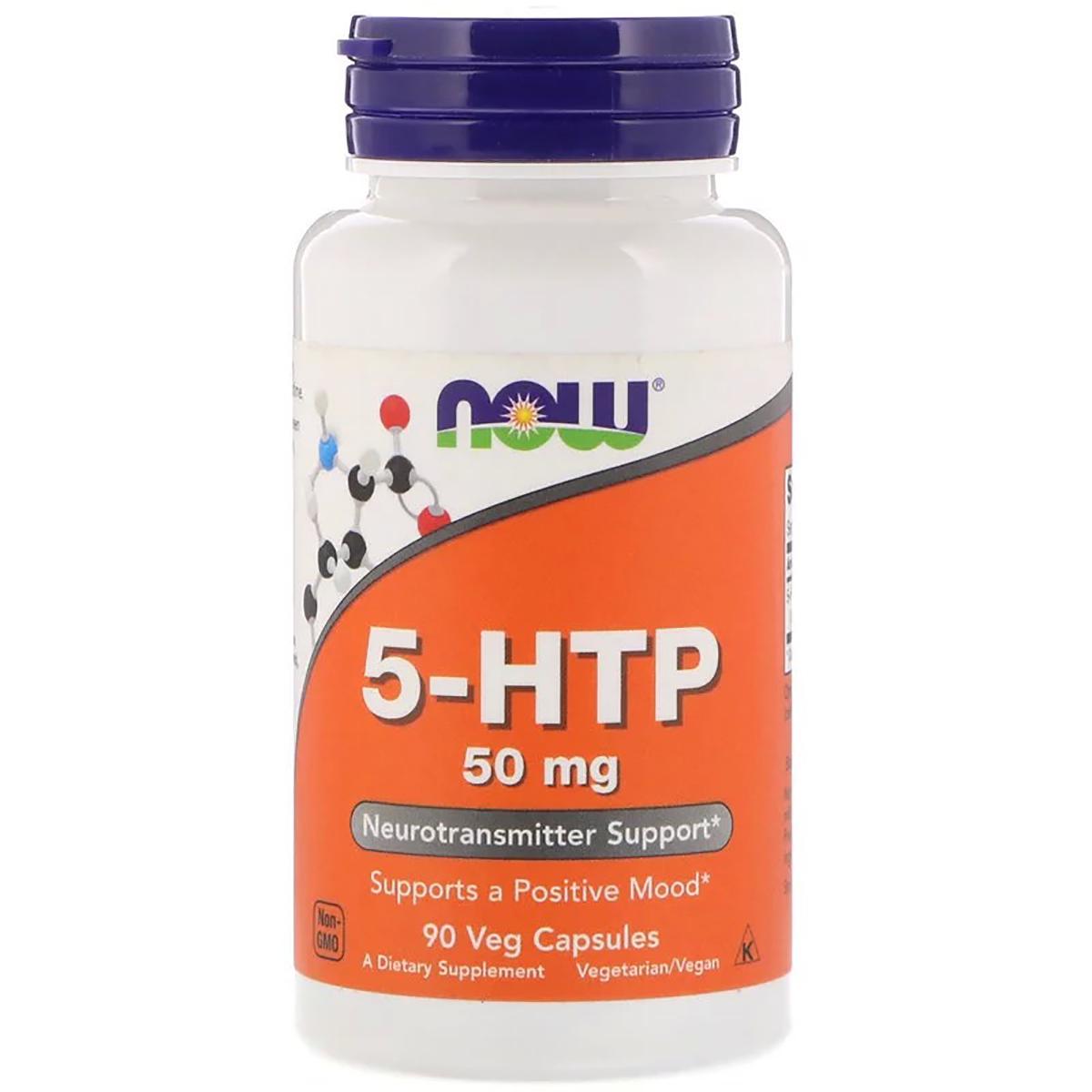 Гідрокситриптофан Now Foods 5-HTP 50 мг 90 вегетаріанських капсул (NF0099)