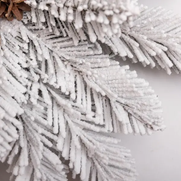 Свічник-вінок на 1 свічку з декором засніжений Білий - фото 5