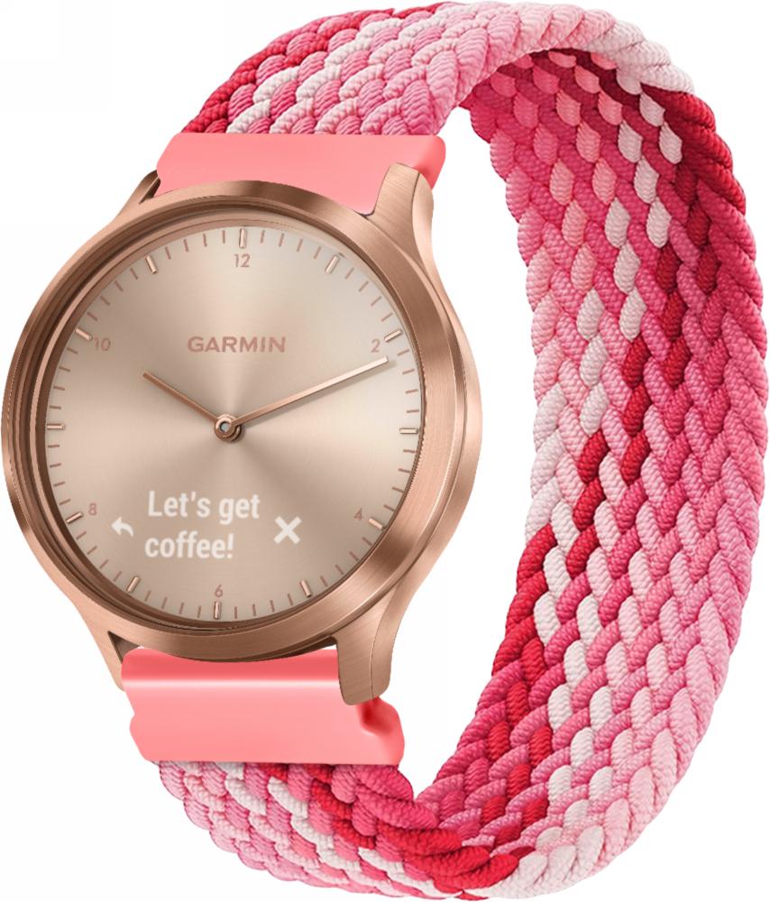 Ремінець Solo Loop Multi для Garmin Vivomove HR (135 мм) Pink White (25167-52)