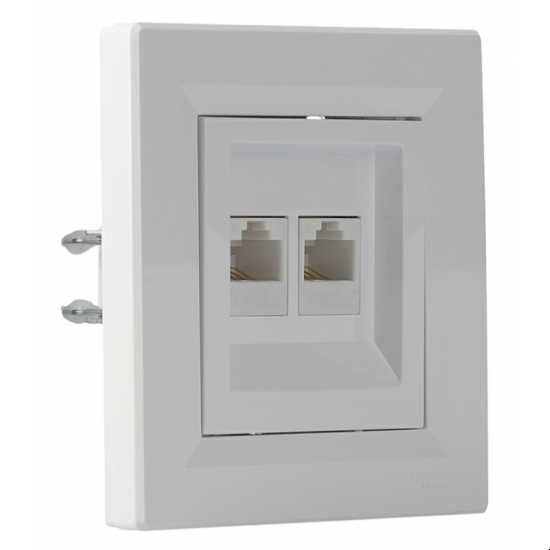 Розетка комп'ютерна Schneider 2-я RJ45 кат.6/UTP Asfora Білий (EPH4800121) - фото 2 Розетка комп'ютерна Schneider 2-я RJ45 кат.6/UTP Asfora Білий (EPH4800121) - фото 2