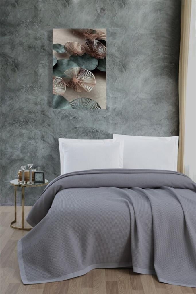 Покрывало-пике Bysungur из хлопка 240х260 см Серый (29014272) - фото 1 Покрывало-пике Bysungur из хлопка 240х260 см Серый (29014272) - фото 1