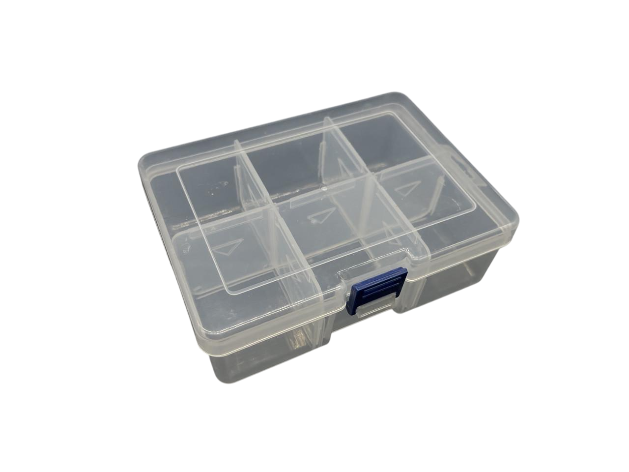 Органайзер пластиковый 6 отделений с крышкой 16,5х12х6 см Прозрачный (BOX-19)