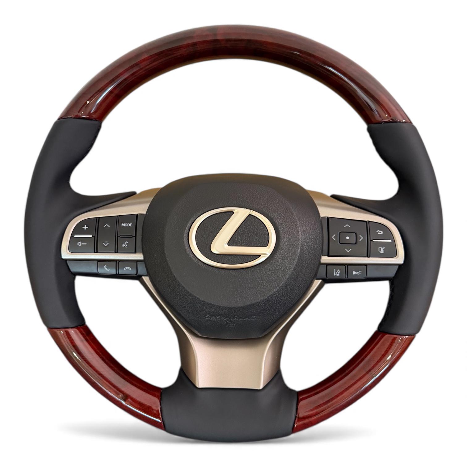 Руль для Lexus LX570/GX460 стиль рестайлинга LX570 в сборе Красное дерево (30742389) - фото 1 Руль для Lexus LX570/GX460 стиль рестайлинга LX570 в сборе Красное дерево (30742389) - фото 1