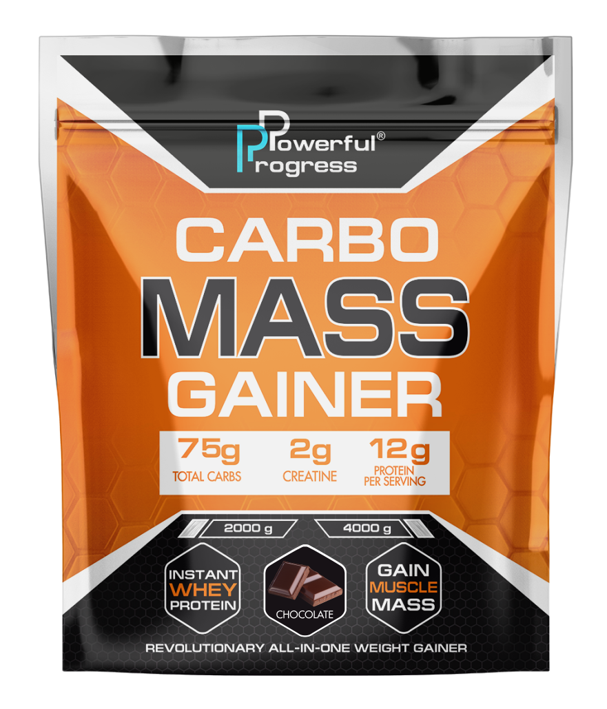 Гейнер високовуглеводний для набору ваги Powerful Progress Mass Gainer Шоколад 4 кг