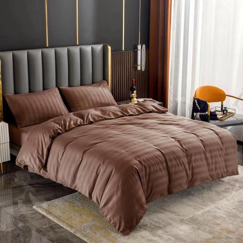 Комплект постельного белья Cotton home Colorful Home полуторный Страйп-сатин ХТ-15-24 Коричневый (DR010250)