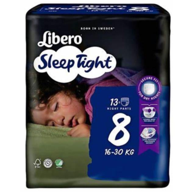 Подгузники-трусики для детей Libero Sleep Tight 8 16-30 кг 13 шт. (2661376794)