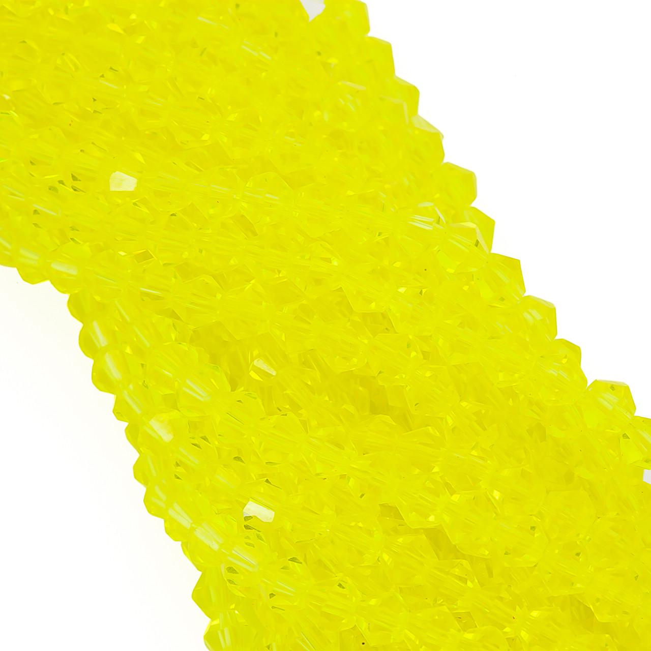 Бусины хрустальные Биконус 6,2х6 мм 46 шт. Цитрин (БИ0006к17)