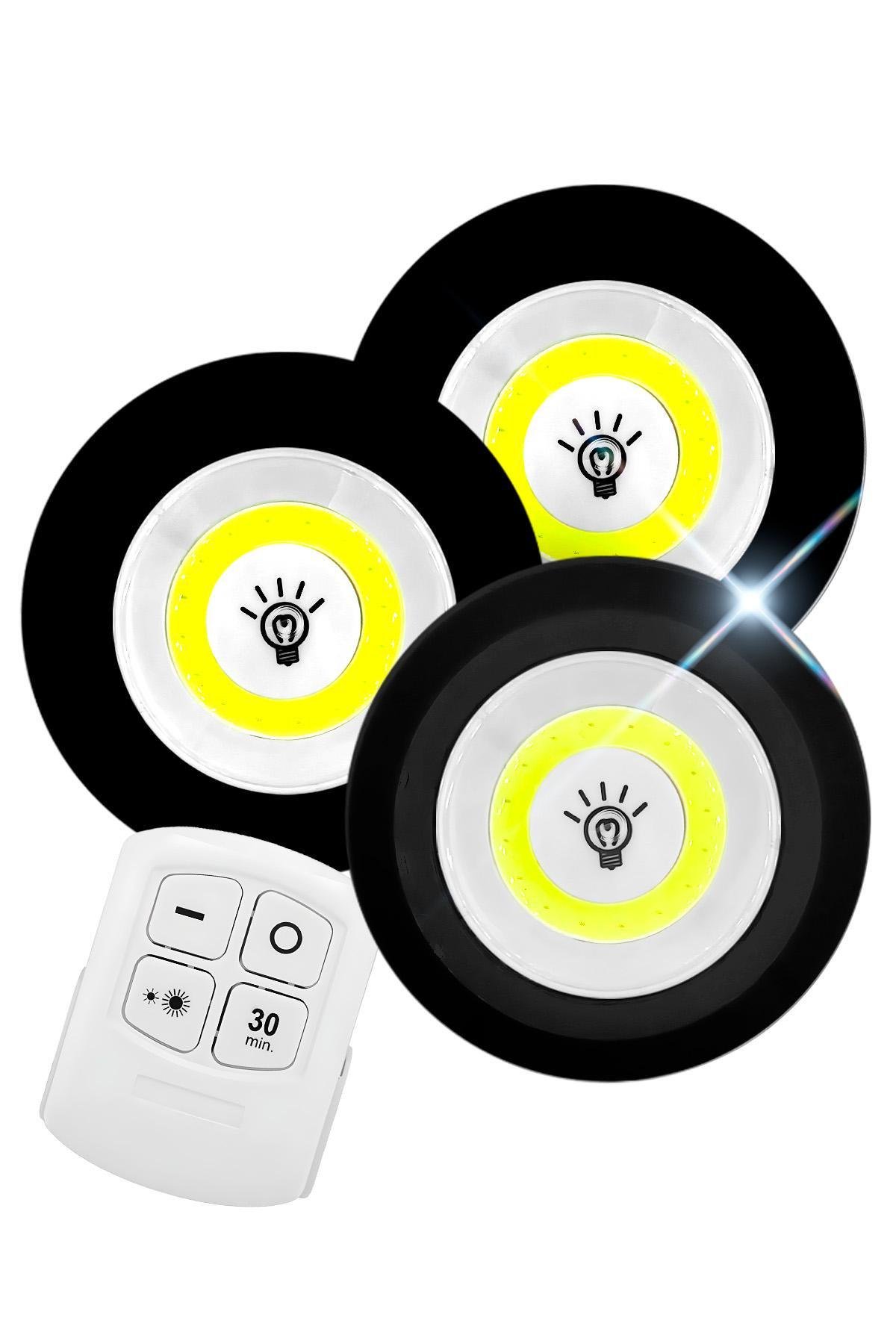 Светодиодные светильники настенные BRS на батарейках с пультом 3 шт. Черный (23478082)