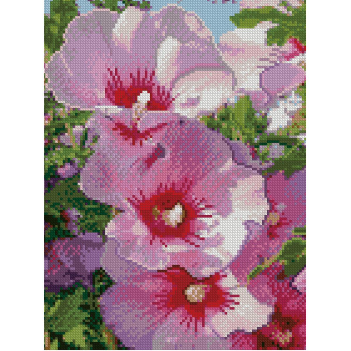 Алмазная мозаика Strateg Премиум Мальвы 30x40 см (HX170)