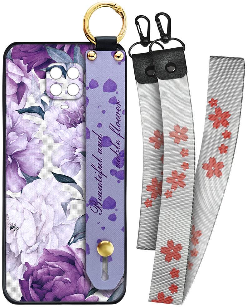 Чехол SHLab для Xiaomi Redmi Note 9 Pro Beautiful Flower + два ремешка с карабином (25884)