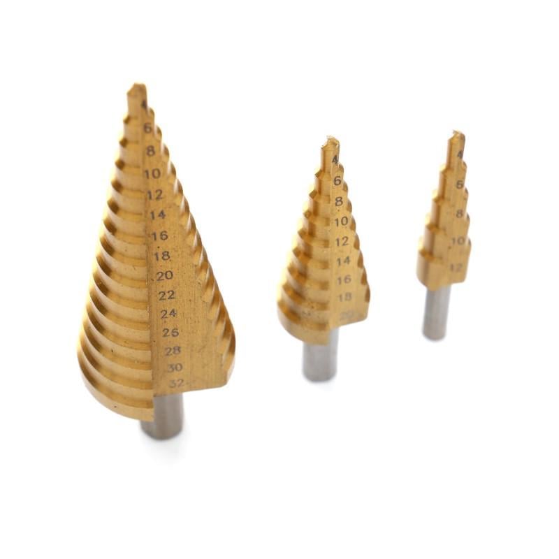 Свердла ступінчасті Kraft & Dele KD10244 3 шт. 4-32 мм/2 мм - фото 3 Свердла ступінчасті Kraft & Dele KD10244 3 шт. 4-32 мм/2 мм - фото 3