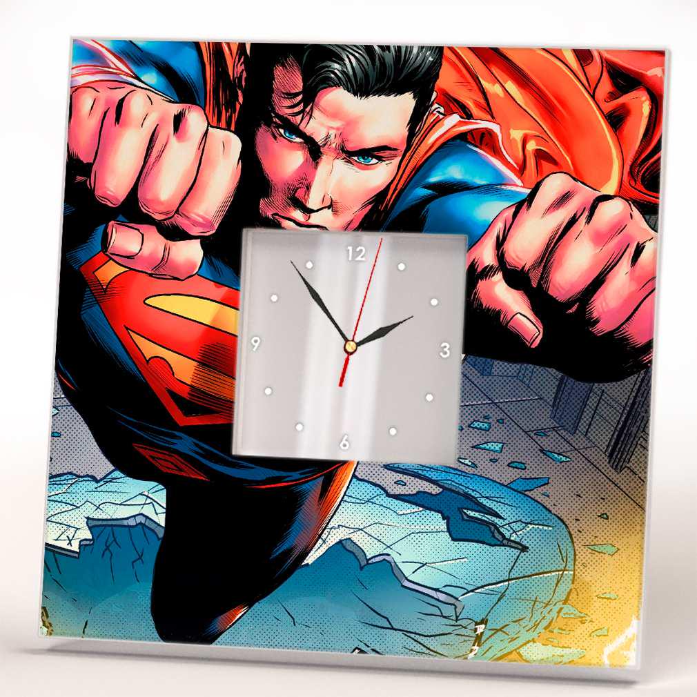 Часы настенные с рисунком WonderCloud супермен 260x260 мм (C03726)