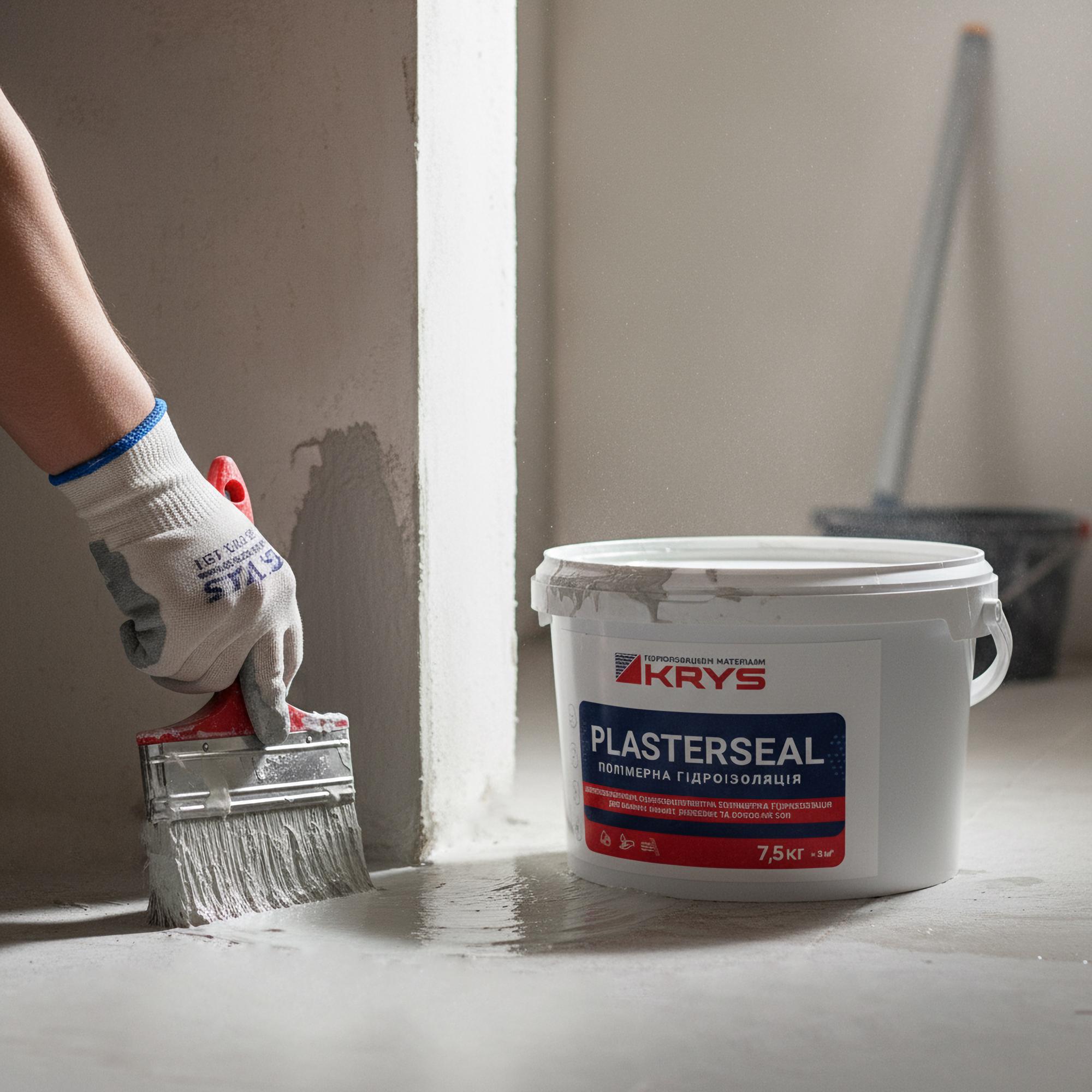 Полимерная гидроизоляция KRYS PLASTERSEAL для ванной 7,5 кг (16162) - фото 2 Полимерная гидроизоляция KRYS PLASTERSEAL для ванной 7,5 кг (16162) - фото 2