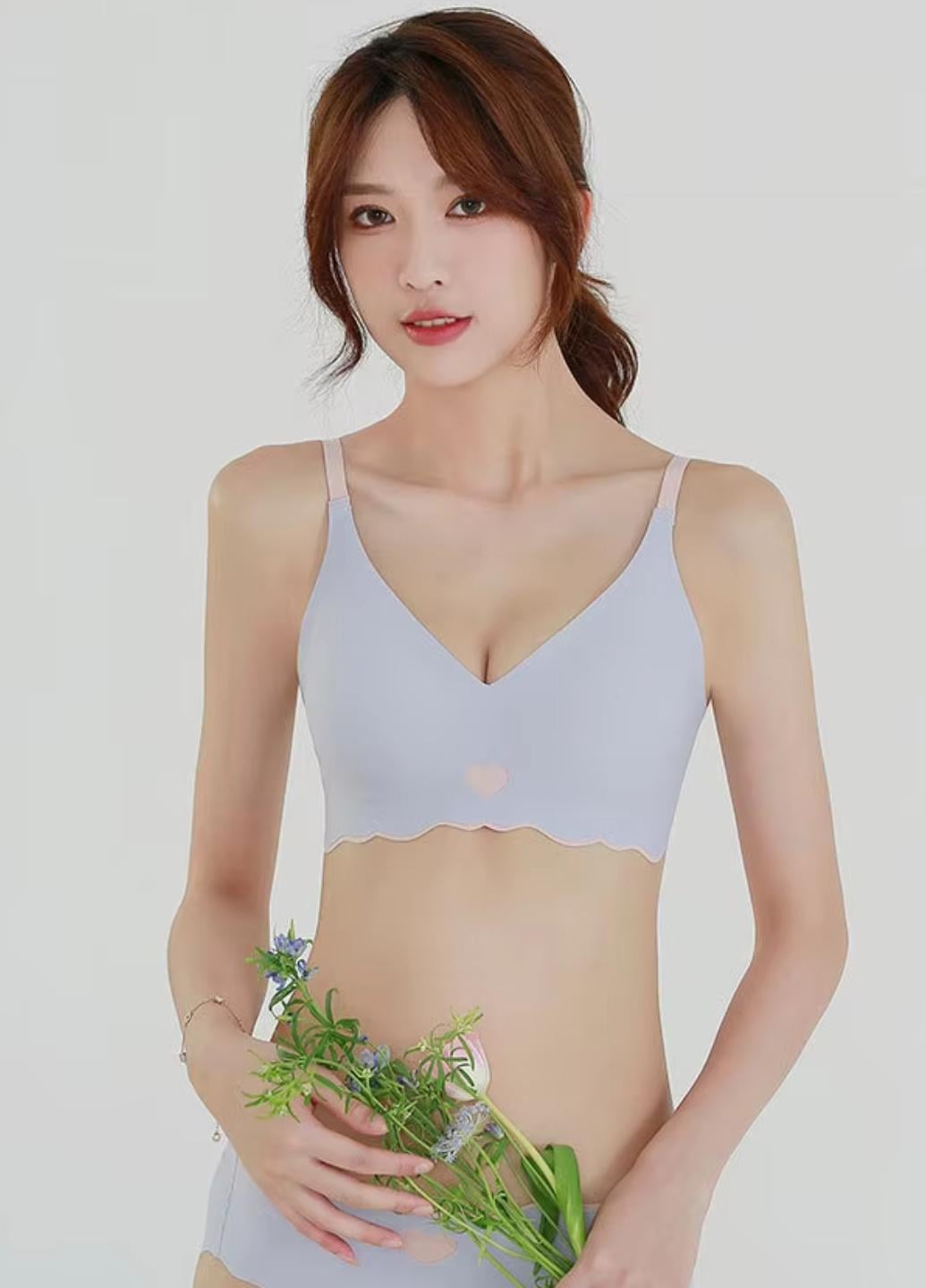 Бюстгальтер женский бесшовный без косточек Love Heart 70B Голубой (1489-70-04)
