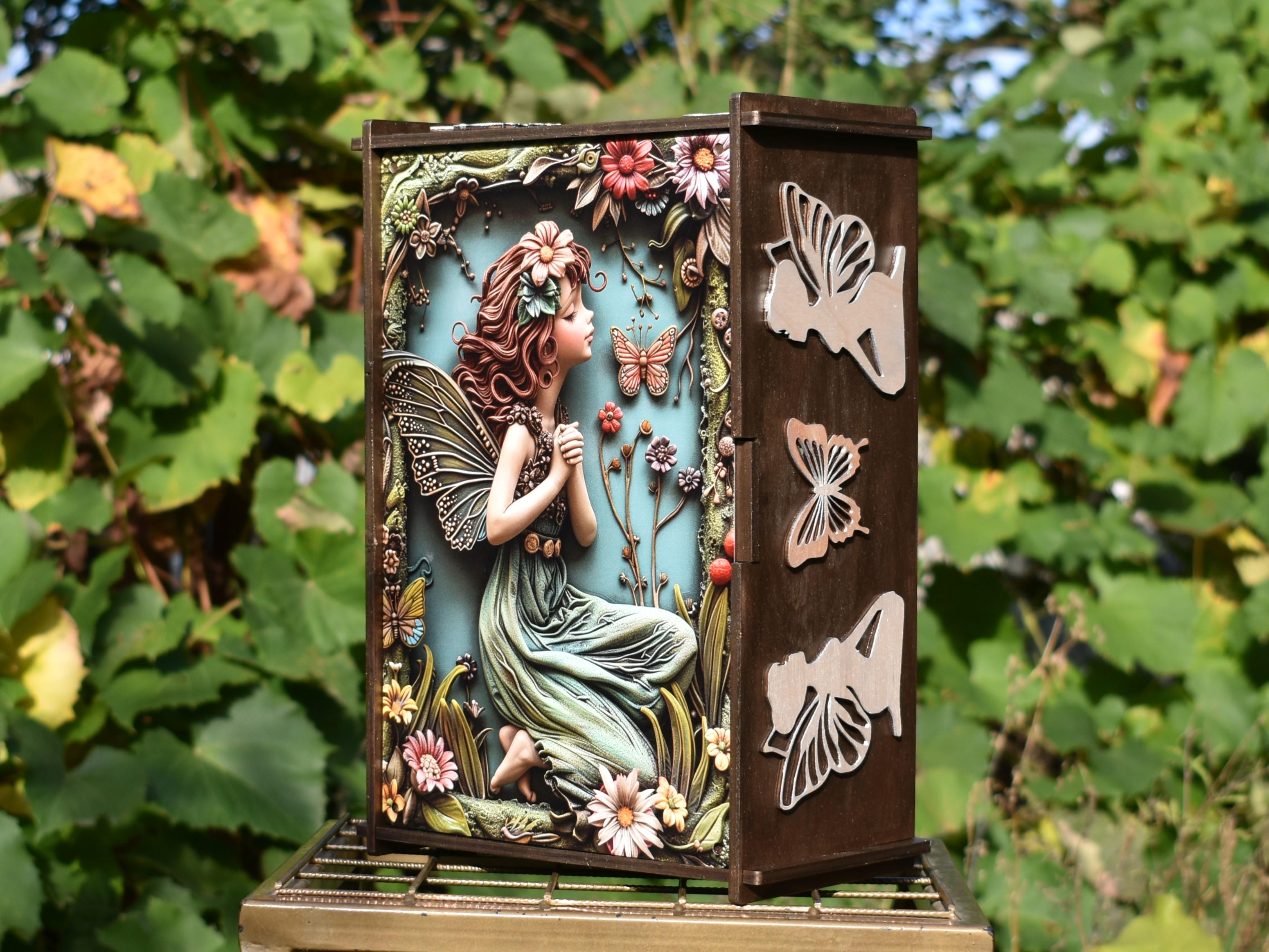 Подарочная коробка Фея 3D из фанеры 20х30х12 см (21683063) - фото 3 Подарочная коробка Фея 3D из фанеры 20х30х12 см (21683063) - фото 3