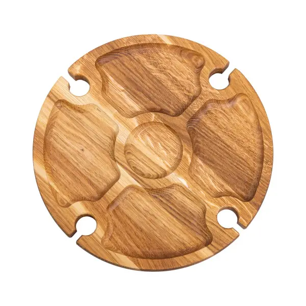 Столик винный круглый из дерева 35х35х18 см на ножках (BWR35018S) - фото 4