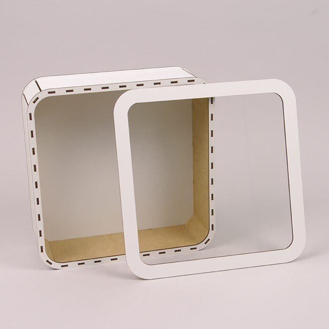 Коробка подарочная Flora квадратная с прозрачной крышкой Белый (33060) - фото 3 Коробка подарочная Flora квадратная с прозрачной крышкой Белый (33060) - фото 3