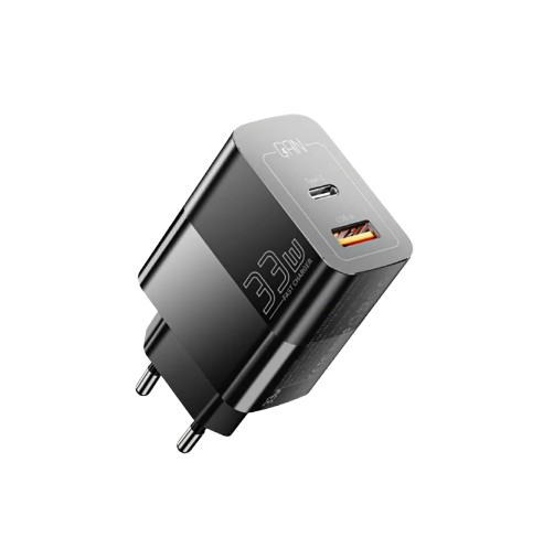 Зарядное устройство Essager 33W GaN PD USB-C и USB-A Black (0246) Зарядное устройство Essager 33W GaN PD USB-C и USB-A Black (0246)