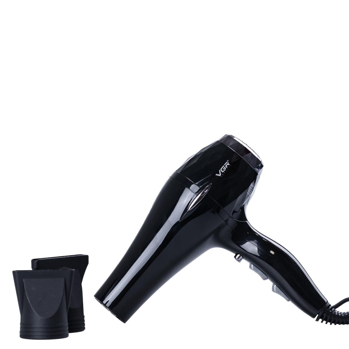 Фен для волосся VGR V-413 з двома концентраторами Чорний (HPV413)