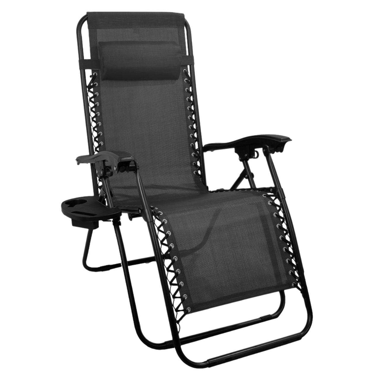 Шезлонг 4P Flex с подстаканником Темно-серый