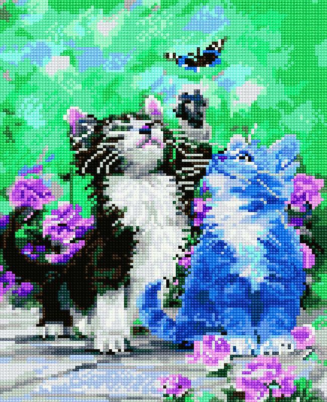 Алмазная мозаика Никитошка Игривые котята 30x40 см (EJ867)
