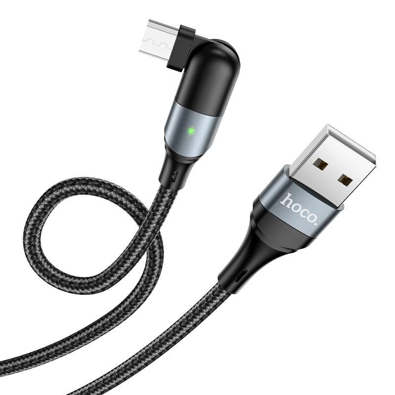 Кабель гнучкий Hoco U100 Orbit USB Type-C кутовий 120 см Чорний