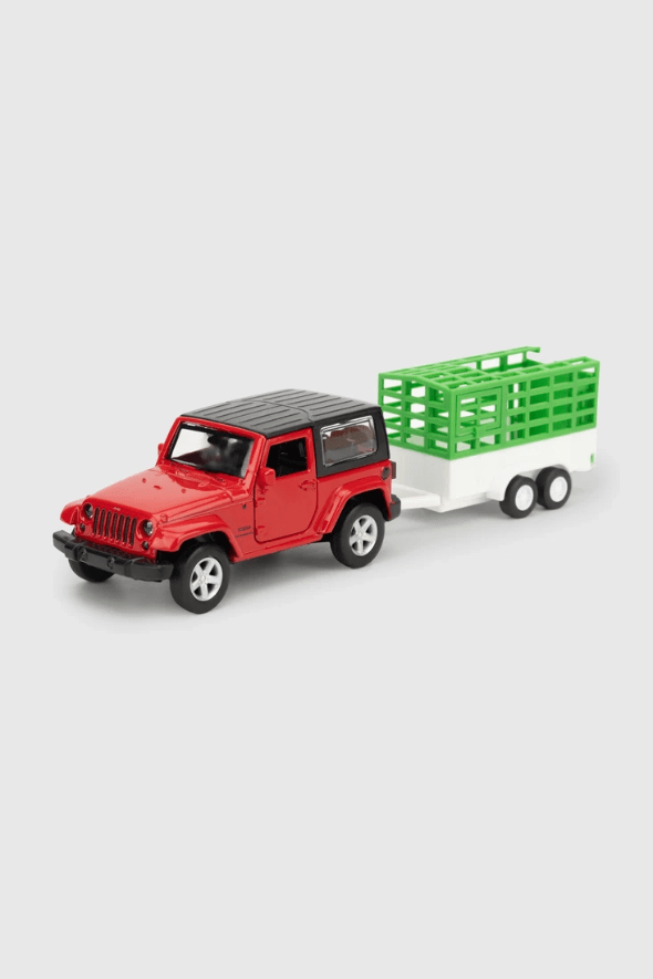 Игрушечный джип и прицеп для животных Автопром 43004TR Jeep Wrangler 1:43 (44708)