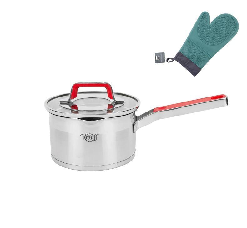 Ковш Krauff Moderne Rot с подставкой Monstera 1,8 л (28568)