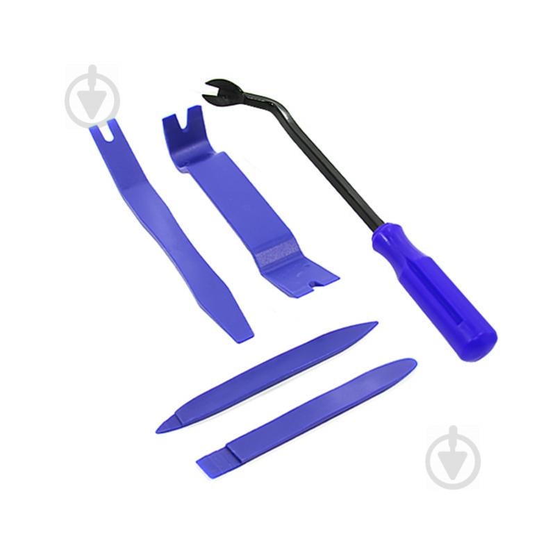 Набор инструментов съемников для снятия обшивки салона автомобиля Lesko 129G Blue (5938-18798)