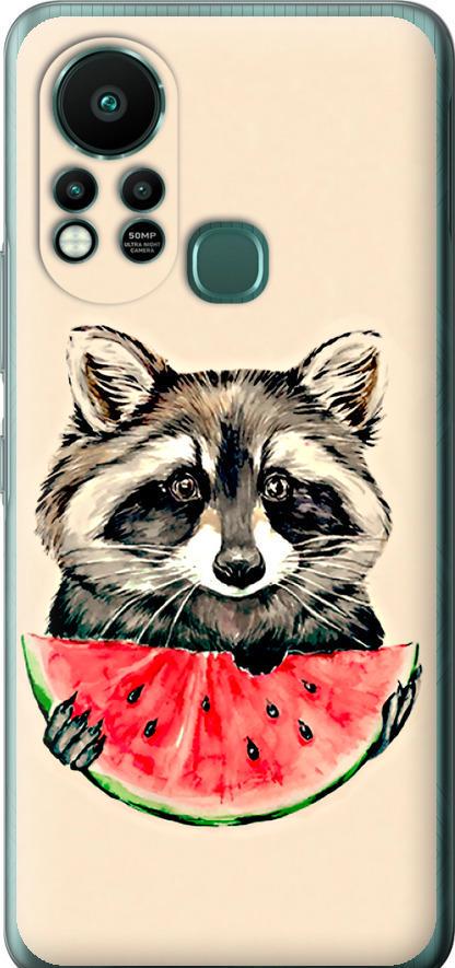 Чехол на Infinix Hot 11S Енотик с арбузом (4605u-2757-42517) Чехол на Infinix Hot 11S Енотик с арбузом (4605u-2757-42517)