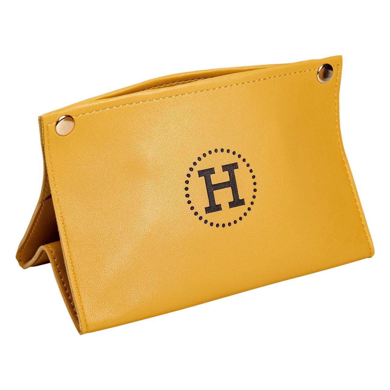 Салфетница из экокожи HP-3-213Y 20х7,5х11,5 см Желтый (A-033513) - фото 2