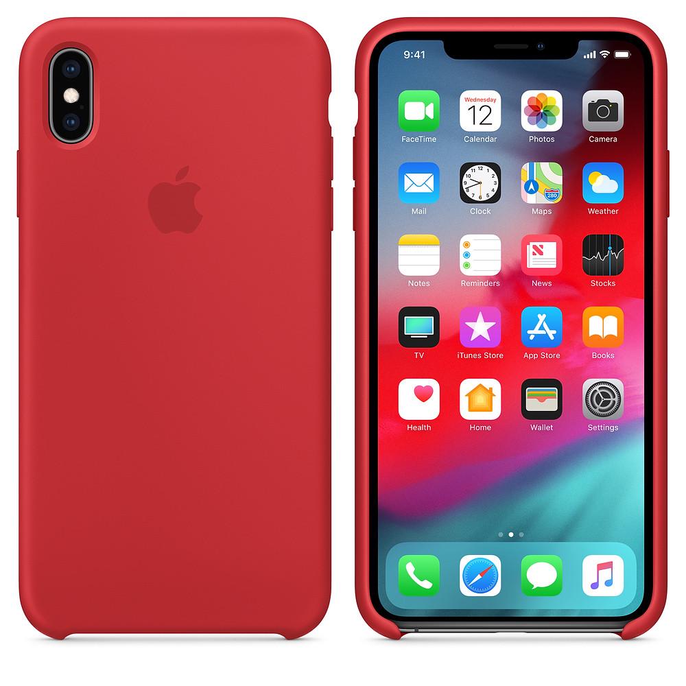 Чехол-накладка Apple Silicone Case for iPhone Xs, Red (HC) - фото 3